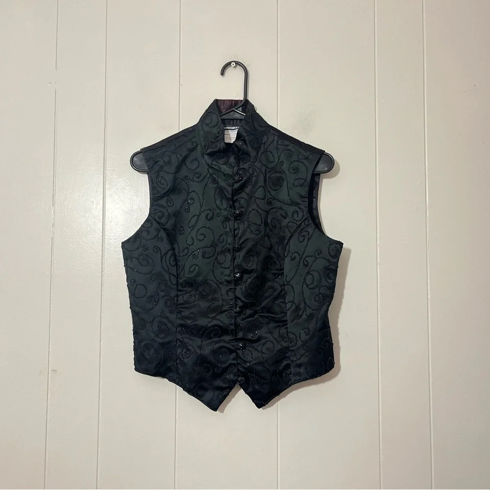 Panhandle Slim Vest Men Black Button Western Adjustable Size M